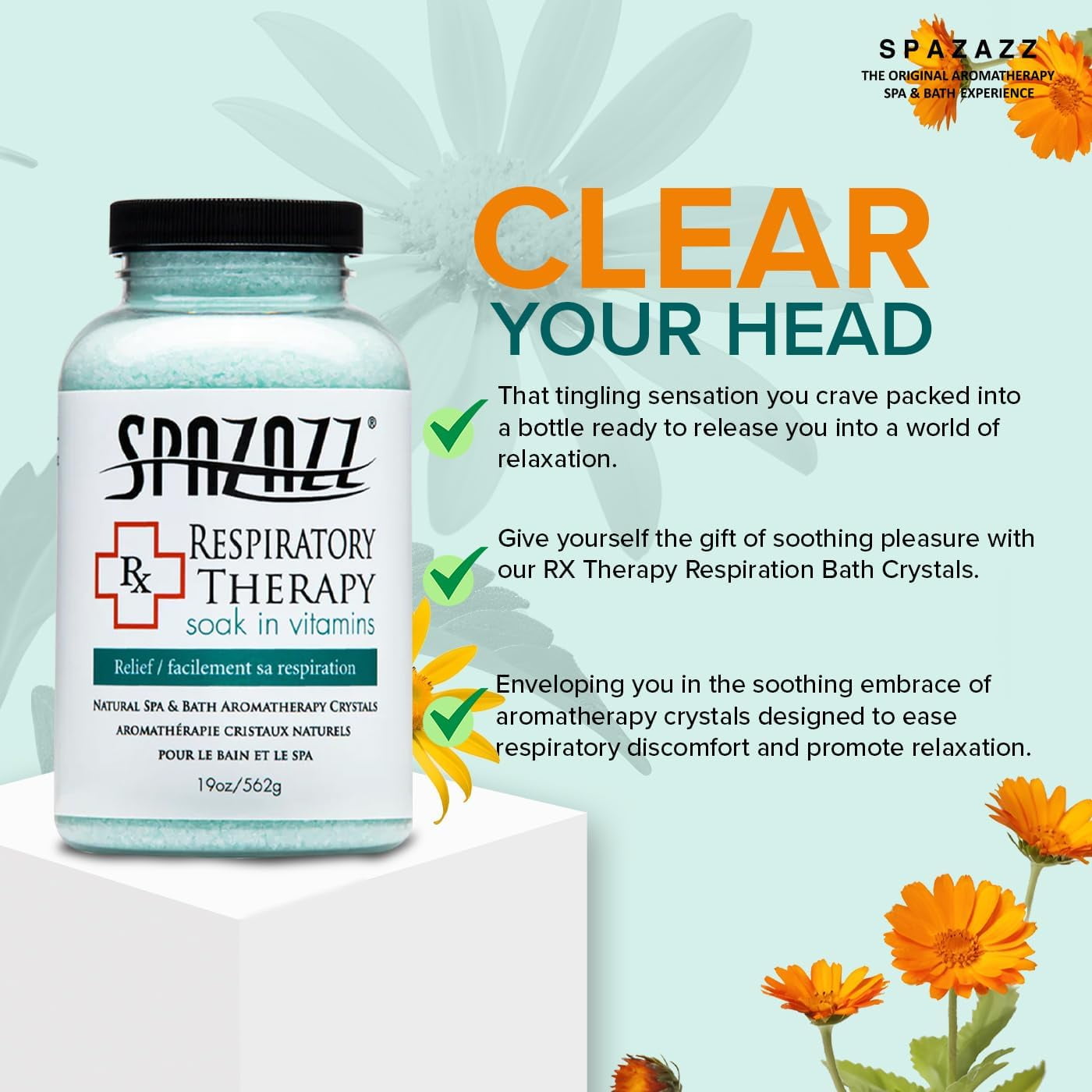 Spazazz Aromatherapy Spa and Bath Crystals - Respiratory Therapy (2 Pack)