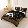 thumbnail image 2 of Catabedysis Rustic Camping Bedding,Bear Tent Print Duvet Cover Full For Boys,Brown Black,Black Reversible,3 Pieces,1 Duvet Cover and 2 Pillowcases, 2 of 6