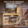 thumbnail image 3 of PAPROOS White TV Stand for 70 Inch TV, Modern Farmhouse TV Cabinet with LED Light, Entertainment Center, Media Console Table with Storage for Living Room, 3 of 7