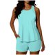 thumbnail image 1 of Conjunto de Bikini de Cintura Alta para las Mujeres Color Sólido sin Espalda Top de Hombro con la Parte Inferior de Corte Alto, Conjunto de Bikini de Corte Alto para las Mujeres, 1 of 9