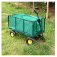 thumbnail image 2 of Heavy Duty Garden Wagon with Foldable Sides, Pneumatic Tires, Adjustable Handle (Green + Cloth Pocket), 2 of 8