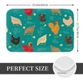 thumbnail image 2 of Picia Hens And Rooster Pattern Flannel Doormat – 16x24 Inch Non-Slip Indoor Mat, Absorbent & Quick-Dry Rug for Entryway, Bathroom, Kitchen, and Bedroom, Machine Washable, 2 of 7