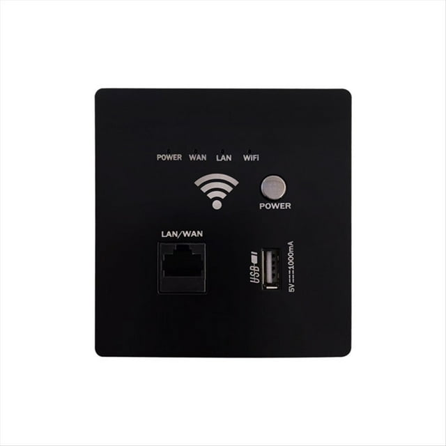 Enchufe USB AP300Mbps de Pared, Enrutador Inalámbrico Integrado, Cargador de Pared, Panel de Carga USB WIFI, Enchufe WiFi Negro.