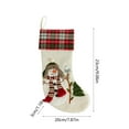 thumbnail image 3 of Luoshdecor Christmas Stockings,9 in Cute Santa Snowman Deer Gift Plaid Cuff Stocking for Holiday Xmas Party, 3 of 6