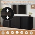thumbnail image 4 of TV Stand for TVs up to 70",Mid Century TV Console Table with Storage Cabinets & Adjustable Shelves,Media Television Stand Entertainment Center for Living Room,Black, 4 of 8