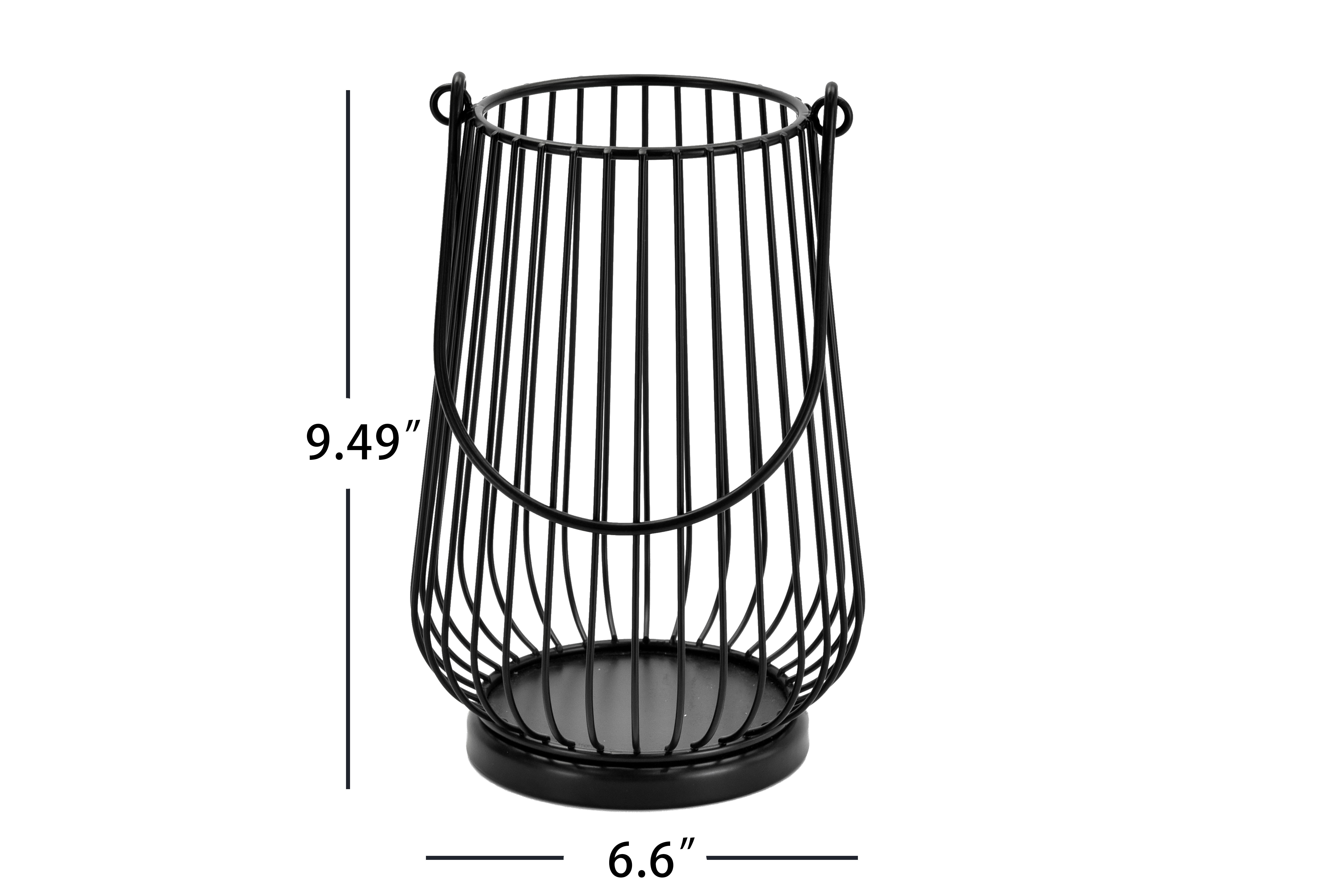 Mainstays Black Metal Wire Candleholder Lantern, 10", Medium