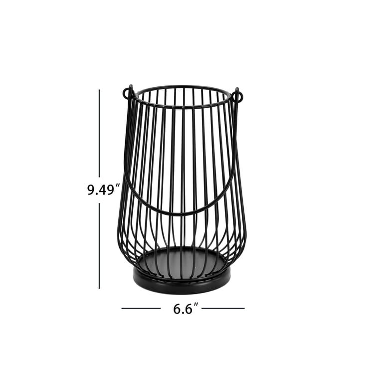 Mainstays Black Metal Wire Candleholder Lantern, 10 inches, Indoor