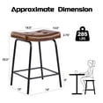 thumbnail image 3 of 25" Saddle Counter Stools Set of 4, Tufted Faux Leather Counter Height Bar Stools with Metal Legs for Kitchen Island, Dark Brown, 3 of 6