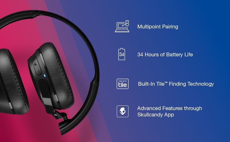 Skullcandy Riff Wireless 2 XT Wireless Headphones, Riff Wireless 2 Wireless Headphones