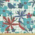 thumbnail image 2 of Birds Sofa Upholstery Fabric by the Yard, Illustration of a Summer Garden with Flourishing Flowers on Branches and Little Birds, Decorative Fabric for DIY and Home Accents, Multicolor by Ambesonne, 2 of 5