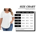 thumbnail image 3 of LANREMON Plus Size Tops Summer Short Sleeve Shirts for Women White Pleated Scoop Neck Tunic Tops Casual Loose Fit Blouses 3XL, 3 of 6