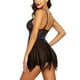thumbnail image 3 of Gibobby Conjunto ropa interior mujer Ropa Lencería para Mujer Encaje Interior Halter Chemise V Cuello Camisón Sexy Ropa de Dormir Camisón Malla(Azul, M), 3 of 5