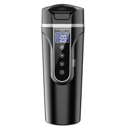 

Car Heating Thermos Cup with Connecting Cigar Lighter Line for Office School Home Use Black