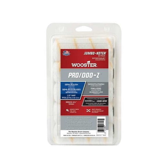 Wooster 4-1/2" Mini Paint Roller Cover, 1/2" Nap, Woven Fabric RR503