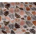 thumbnail image 4 of oneOone Cotton Jersey Brown Fabric Stripe & Leaves Block Sewing Material Print Fabric By The Yard 58 Inch Wide, 4 of 4