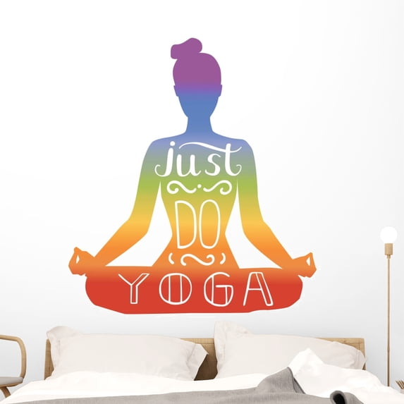 Lotus Just Do Yoga Wall Decal Wallmonkeys Peel and Stick Graphics (48 in H x 48 in W) WM502867