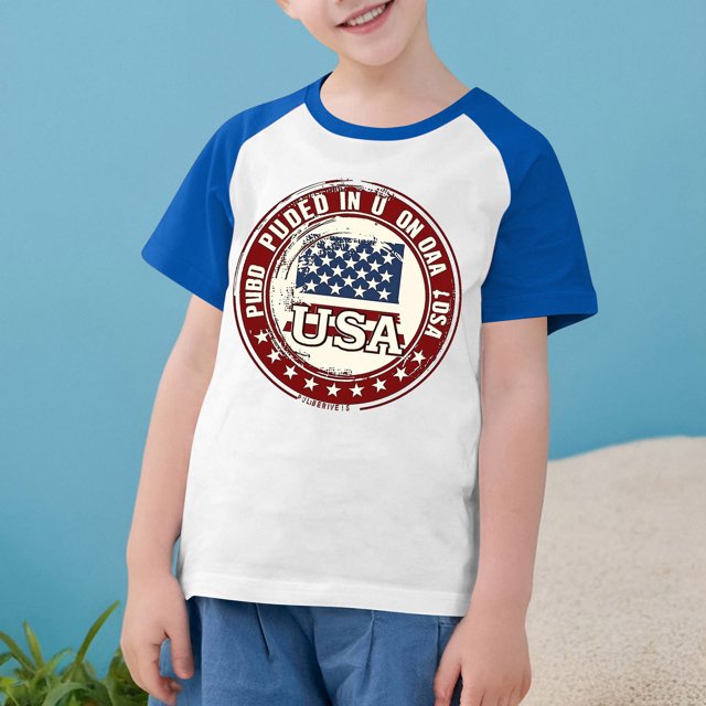 MKOSPLRT T-Shirts 4 Juillet Filles Garçons Tout-Petits Manches Courtes Independence Day Graphiques Col Rond Décontracté Vacances Cadeaux Jour du Souvenir