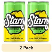 (2 pack) Starry Lemon Lime Soda Pop, 7.5 fl oz, 6 Pack Mini Cans