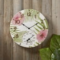 thumbnail image 2 of Taylor 14-inch Pink Hibiscus Clock with Thermometer, 2 of 6