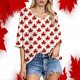 thumbnail image 2 of Tops de verano tallas grandes - Cuello redondo, estampado gráfico, salidas informales, lavables a máquina, S-XXL, 2 of 5