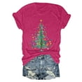 thumbnail image 4 of UngA Christmas Tee Shirts for Women Graphic Crew Neck Shirt Casual Holiday Short Sleeve Tee Xmas Funny Printed Winter Tshirt Tops Christmas Shirts for Women (Hot Pink,S), 4 of 6