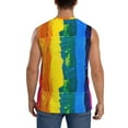 thumbnail image 4 of Haiem Men's Rainbow Colored Print Tank Tops Summer Sleeveless Cut Off Workout T-Shirts Fitness Vest Athletic Undershirts-XX-Large, 4 of 8