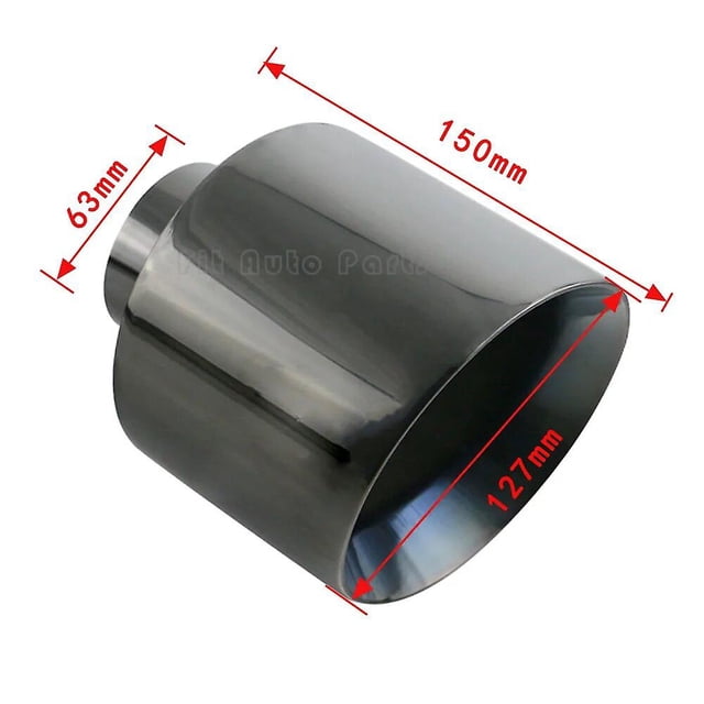 Universal Car Stainless Steel Exhaust Tip 63mm 76mm Inlet 114mm 127mm Outlet Slanted Muffler Exhaust Pipe~12843