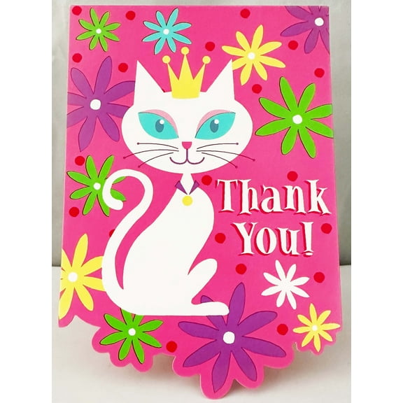 Various Party Cats Thank You Cards, 8 Count