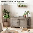 thumbnail image 3 of HOOBRO Cat Litter Box Cat Washroom Wooden Pet House End Table Living Room Bedroom BG03MW01G1, 3 of 10