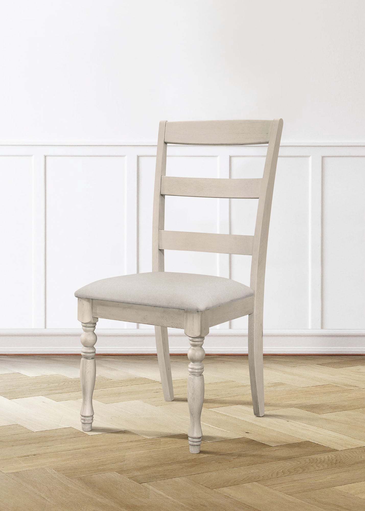 Home Design Savannah Dining Chair (Set of 6), Antique Gray, Ladder-back design, Padded seat, Turned front legs, Comfortable seating, Modern style, Durable construction