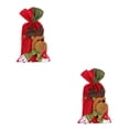 thumbnail image 2 of Toystoory Bolso pequeño de regalo de Navidad, bolsa con cordón de reno, muñeco de nieve, Papá Noel, decoración para fiesta de Navidad de Type5 NO5, 2 of 6
