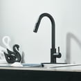 thumbnail image 4 of Black Kitchen Faucets with Pull-Down Sprayer , 2.5GPM High Arc Single Handle, Stainless Steel, with Deck Plate, for Farmhouse Camper Laundry Rv Bar, 4 of 12