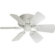 Modern Traditional 6-Blade Ceiling Fan in Studio White Finish with Pull Chain Switch 30 inches W X 7.87 inches H Bailey Street Home 183-Bel-599316