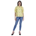 thumbnail image 5 of Moomaya Womens Printed Top Roll-Up&nbsp;Sleeve Collar Neck Button-Down Shirt, 5 of 8
