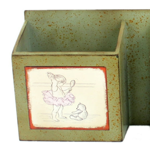 11.81" x 5.12" x 35.63" Green, Rustic, Horizontal - Newspaper & Magazine Rack