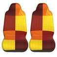 thumbnail image 2 of Easy to Install Car Universal Seat Cover, Red Rectangular Art Four Seasons Universal Front Seat Cover, 2-Piece, 2 of 8