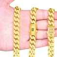 thumbnail image 3 of Nuragold 10k Real Yellow Gold Royal Monaco 13mm Miami Cuban Link Necklace (20"-30") Italian Jewelry for Men, 3 of 9