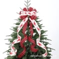thumbnail image 2 of Cinta superior del árbol de Navidad, lazo grande de arpillera decorativa, regalo rojo grande, cinta con borde con cable, corona, lazos de Navidad, 2 of 4