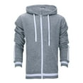 thumbnail image 3 of Curuila Mens Hoodies Color Block Long Sleeve Zipper Pullover With Pocket Fashionable Soft Spring Autumn Sweatshirt Gray Size Xl, 3 of 8