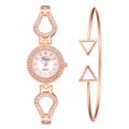 thumbnail image 2 of Ivpai Reloj femenino con correa de aleación y decoración de diamantes de imitación de cuarzo con pulsera (oro rosa blanco), 2 of 7