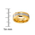 thumbnail image 3 of Metal Masters Mens Goldtone Tungsten Carbide Steel Ring Wedding Band Cubic Zirconia 8mm, 3 of 4