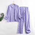 thumbnail image 1 of Conjunto de pijama de franela de algodón para mujer, ropa de casa, pantalón de manga larga, holgado, estampado Simple, Otoño e Invierno, 1 of 4