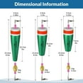 thumbnail image 3 of THKFISH 3/4/5Inch-4Pcs Fishing Float, Popping Cork Trout, Float Rig Weighted, for Fishing Saltwater,Green, 3 of 9