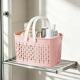 thumbnail image 4 of Hovilon Bath Storage Basket, Portable Plastic Shower Caddy with Handle & Drainage Holes, Waterproof Quick-Dry Toiletries Organizer for Bathroom Dorm Gym, Holds Shampoo Shower Gel Towels, Pink, 4 of 6