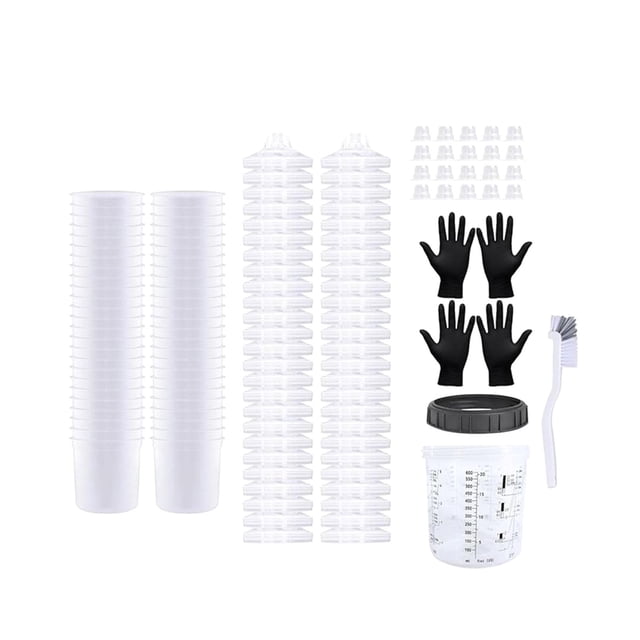 Taza mezcladora de pulverizador de pintura,Taza mezcladora de pulverizador de pintura desechable para automoción,Kit de vasos mezcladores de pintura desechables para pintura Premium,Vasos de