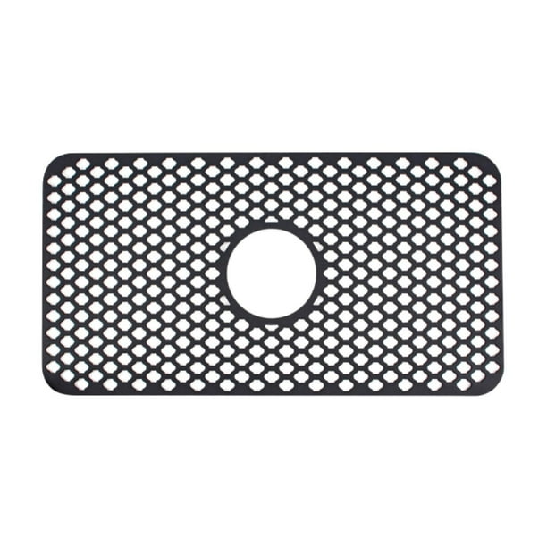 Tapete para fregadero de cocina, tapete de silicona para parte inferior del fregadero de cocina, rejilla para fregadero, cubierta protectora antidesli Negro