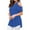 Blue, variant on Fesfesfes Short Sleeve Athletic Tops for Women's Short Sleeve Casual Summer Off Shoulder Tops Loose Blouse T-Shirt Soft T Shirt Women 8(L)