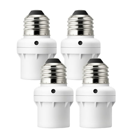 DEWENWILS 4 Pack Light Sensor Socket, Dusk to Dawn Sensor Socket, Light Bulb Socket