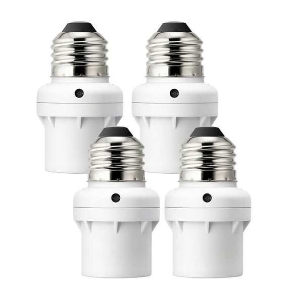 DEWENWILS 4 Pack Light Sensor Socket, Dusk to Dawn Sensor Socket, Light Bulb Socket