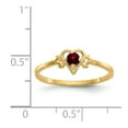 thumbnail image 3 of 14K Yellow Gold Ring Band Themed (01) January Garnet Red, Size 6, 3 of 5